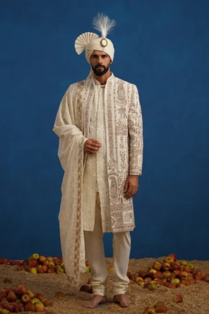 DSC01114 Ivory Royal Sherwani Set