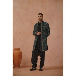 resized_DSC00141 Emerald Royal Embroidered Indo-Western Sherwani Set