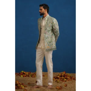resized_DSC01222 Mint Green Floral Embroidered Indo-Western Jacket Set
