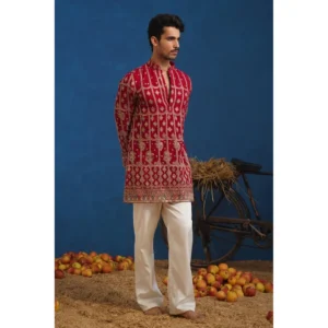 Royal Crimson Embroidered Kurta Set
